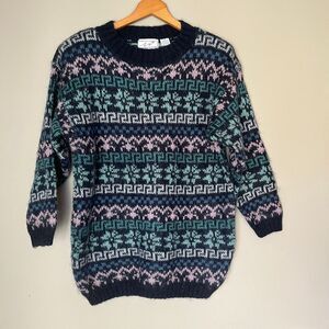 Vintage Christopher & Banks Mohair Blend Grandpa Knit Sweater Size Medium Crosby